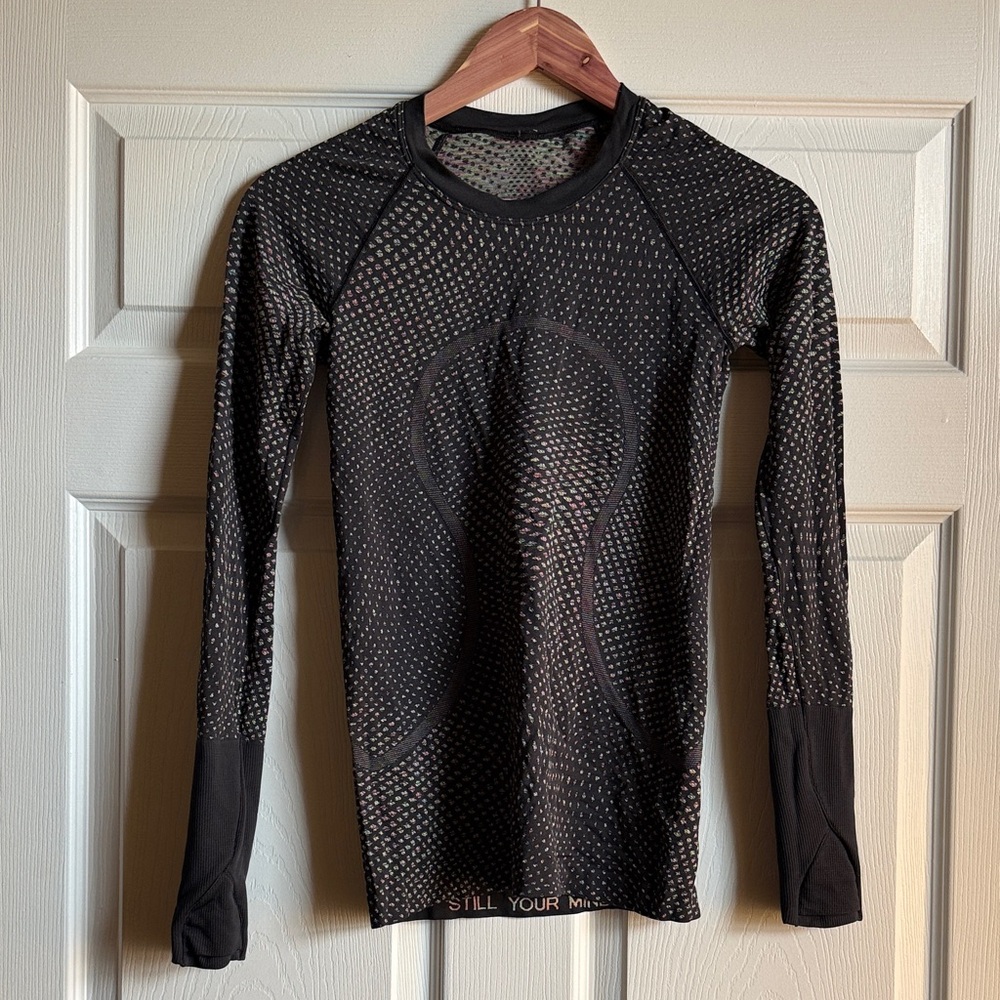 Lululemon Black and rainbow  Long Sleeve Performance Top